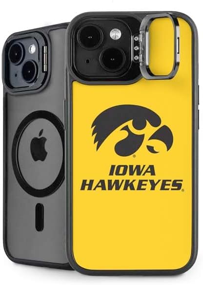 Skinit Kickstand Phone Case Compatible with iPhone 14 - Officially Licensed University of Iowa Hawkeyes Distressed Logo Design