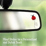 6 x Ladybug Rearview Mirror Decal, Tiny Ladybug Sticker, Waterproof Vinyl Mini Ladybug Sticker, Car Stickers, Laptop Sticker, Water Bottle Decal, Tumbler Decor for Women, 1.6”