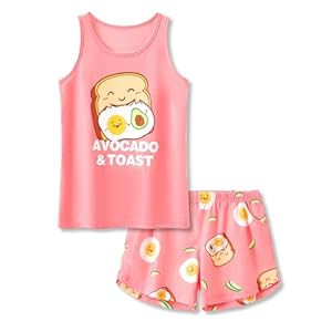 Beezizac Little & Big Girls Pajamas Neon Tie Dye 2-Piece Short Sleeve Summer Outfit Soft Cute Kids PJ Set Size 6-18