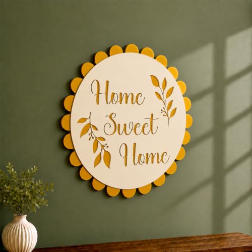Image of Sehaz Artworks Home Sweet Home Wall Decor Items for Living Room 28x28 CM