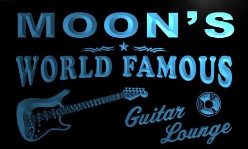 ADVPRO pf1756-b Moon's Guitar Lounge Beer Bar Pub Room Neon Light Sign