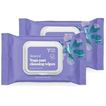 ASUTRA Yoga Mat Cleaning Wipes Lovely Lavender, 2 Pouches 30 Wipes Each - No Slippery Residue, Deep-Cleansing for Fitness Gear & Gym Equipment
