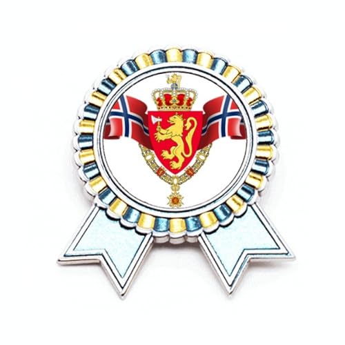 Broche avec emblème national de la Norvège en métal taille M finition soignée