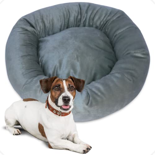 Cama Pet Redonda De Pelúcia Cachorro e Gato 60x60cm (Cinza)