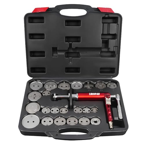 LIROPAU Lot de 24 pièces Outil de repositionnement de piston de frein, Ensemble d'outils de repositionnement de piston de frein pour tourner et pousser les...