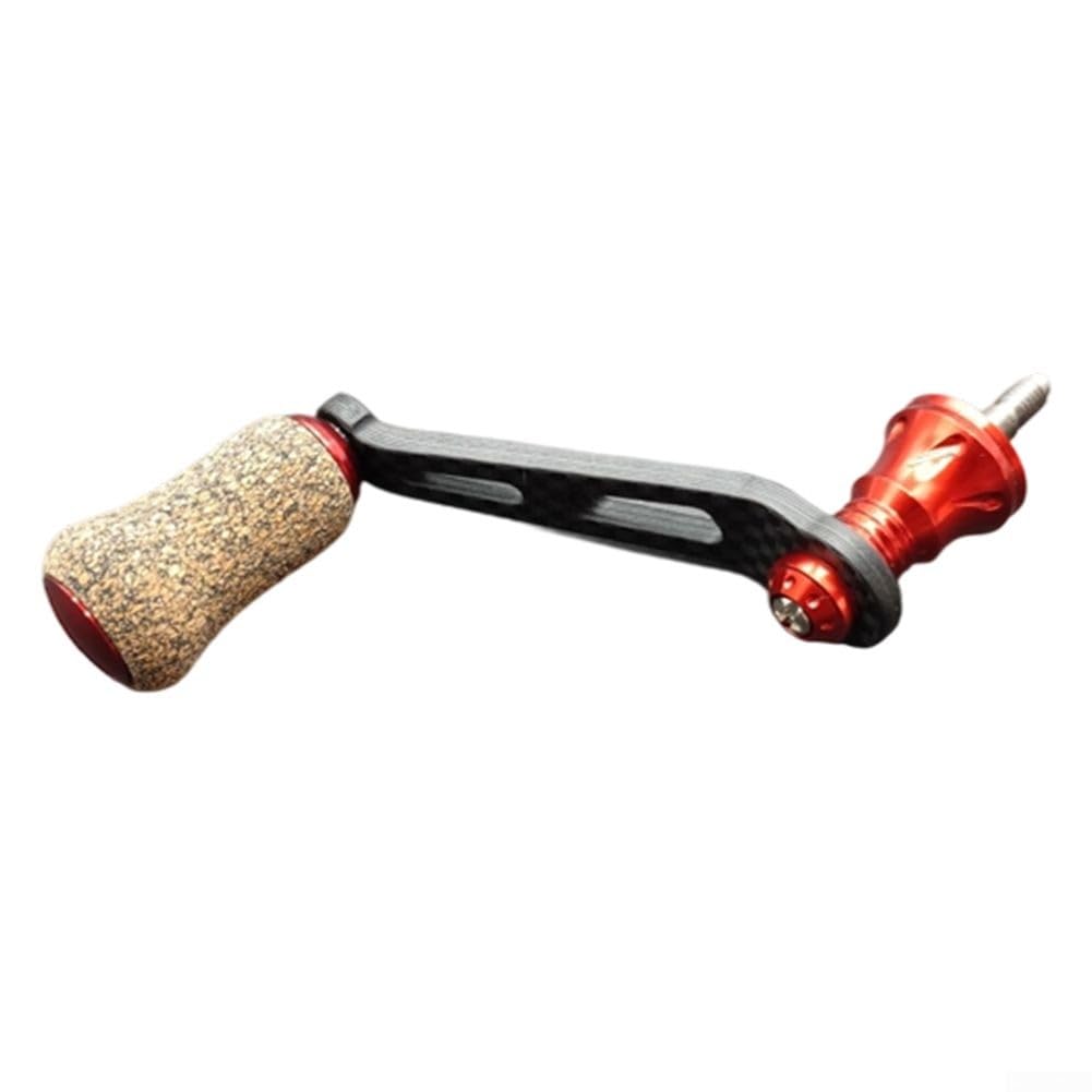 Fishing Reel Handle, Carbon Fiber Fishing Reel Handle Compatible for Shimano-Stradic/Wanford/Sahara Spinnings Reels (red)