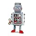 DealMux Creativo Divertente Vintage Meccanico Giocattolo Robotico Clockwork Wind Up Toy Walking Radar Robot Giocattolo di Latta Con Chiave Blu