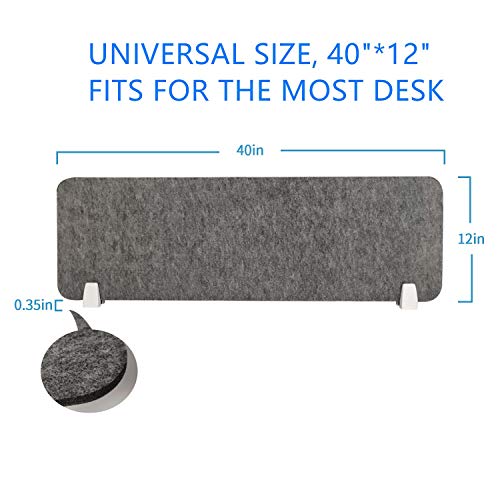 MYOYAY 40\'\'x12\'\' Privacy Panel Clamp-on Acoustic Desk Divider Freestanding Sound Absorbing Cubicle Desk Divider Removable Acoustic Partitions with 2 Clips for Offices, Braries, Classrooms, Library - Thumbnail 3