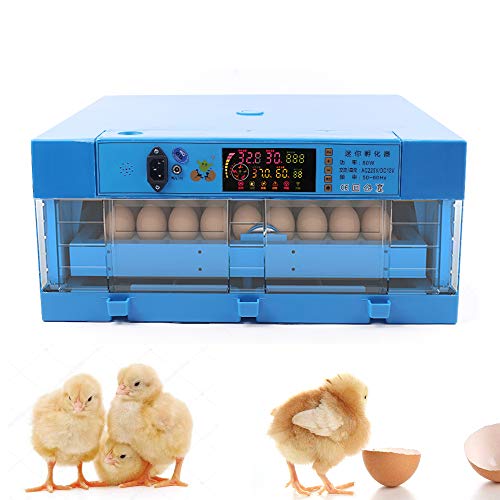 Ficwzw 48 Egg Incubator,Incubator for Chicken Eggs, Egg Incubator with Automatic Egg Turning and Humidity Monitoring, Eggs Incubator with Egg Candler, for Duck Eggs Quail Eggs