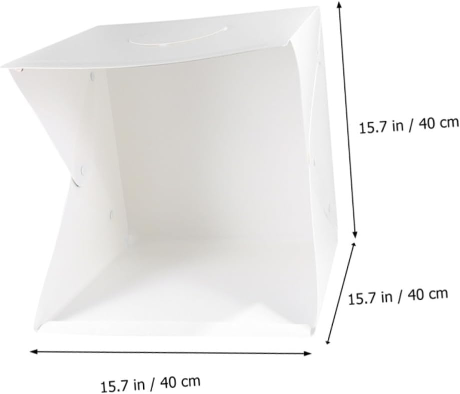 40cm Adjustable Brightness LED Mini Photography Light Box with Dual Light Strips and 6 Color Backdrops Portable Foldable Photo Studio Tent for Product and Jewelry Shooting