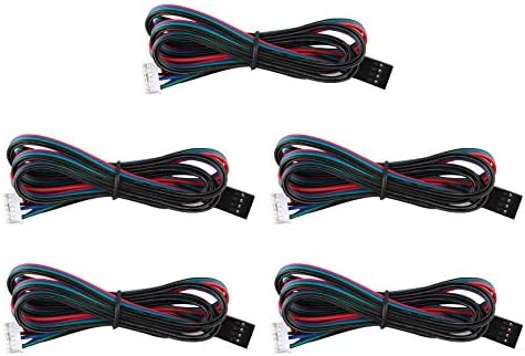 5Pcs 1M Bipolar Stepper Motor Cable 4pin Nema17 Stepper Motor Cable Connection Cable Lead Wire Band 4pin Cable 42 Motor for 3D Printer CNC Machines
