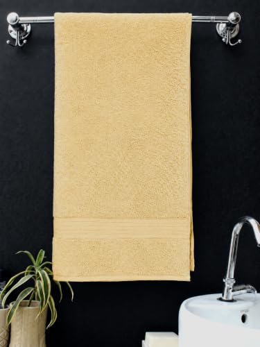 Image of Bombay Dyeing Towel 100% Cotton Tulip Bath Turkish Towel | 450 GSM, Super Soft & Ultra Absorbent | 75cm x 150cm | Hand Washable & Machine Washable (Buttercup)