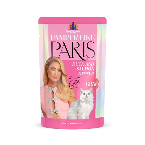 Weruva Paris Hilton Pamper Like Paris Wet Cat Food, Duck and Salmon in Gravy, 2.47oz Pouch, Pack of 12