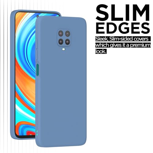 Image of Outlouders Back Cover for Redmi Note 9 Pro /Note 9 Pro Max /Poco M2 Pro /Note 10 Lite | Camera Protection | Durable Soft Matte Silicone Bumper Case (Aqua Blue)
