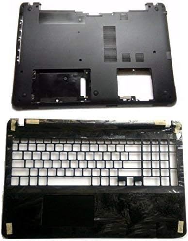 TechSonic Compatible Bottom Lower Base Case Cover & Upper Case Touchpad Palmrest (Without Keyboard) for Sony Vaio Svf15 Fit15, Svf151, Svf152, Svf153, Svf1541. Laptop
