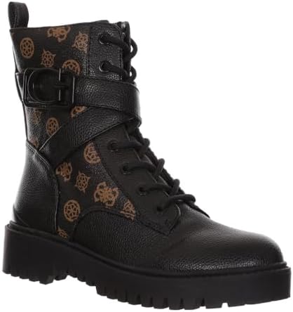 GUESS Orana Combat Boot voor dames, Zwart bruin, 39 EU