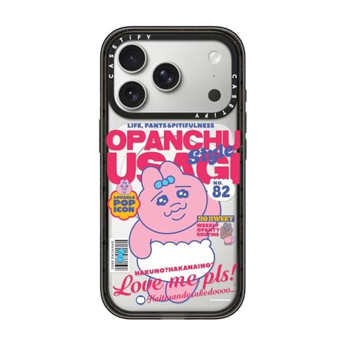 CASETiFY �C���p�N�g iPhone 17 Pro �P�[�X [MagSafe�Ή�/���^ �y��/�ϏՌ�/Opanchu Usagi Co-lab] - OPANCHU USAGI MAGAZINE CASE - �N���A �u���b�N