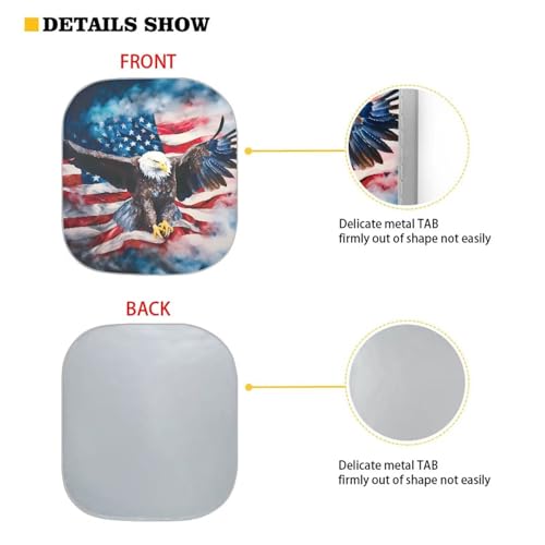 Image of Eagle Flag 2 PCS Car Windshield Sun Shade Foldable Automotive Interior Accessories for Sun Protection Auto Sun Heat and UV Rays Blocker Fit Car Front Window for Trucks SUV Van