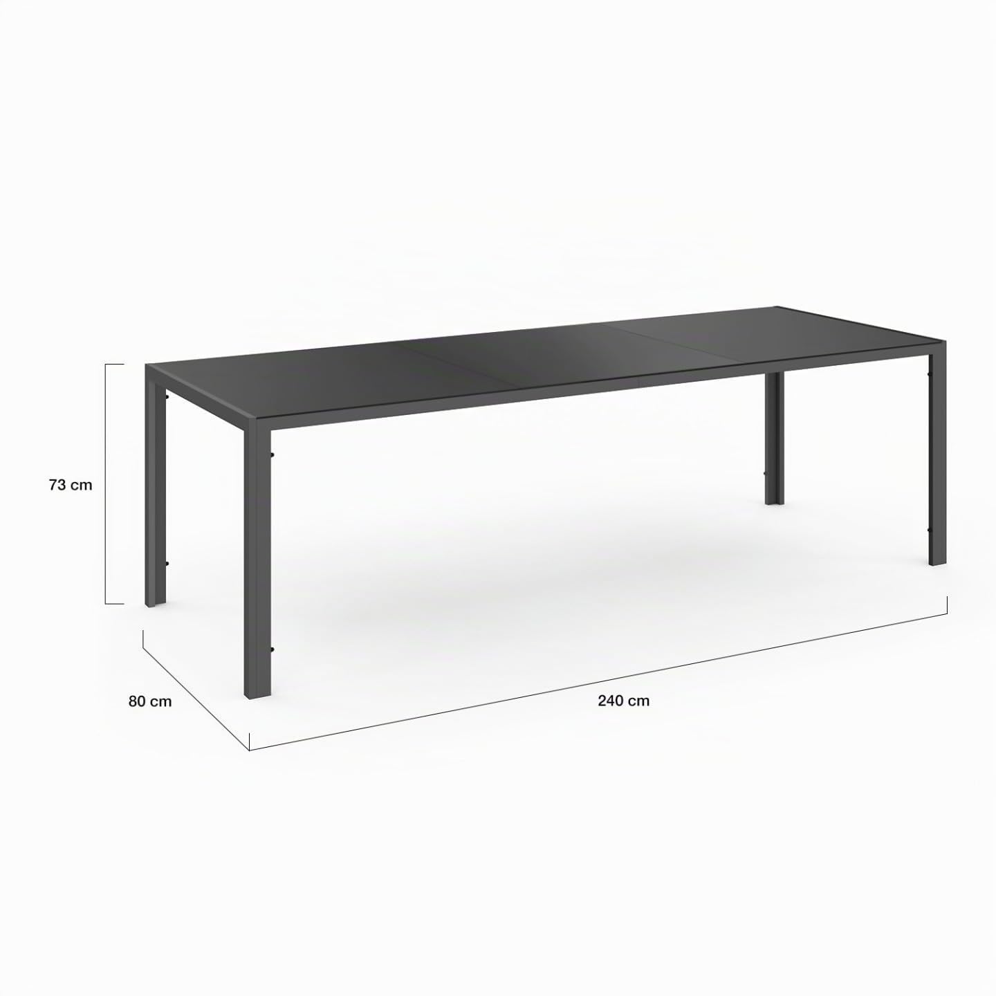 IDMarket - Salon de Jardin Madrid Table 240 cm et 10 chaises empilables