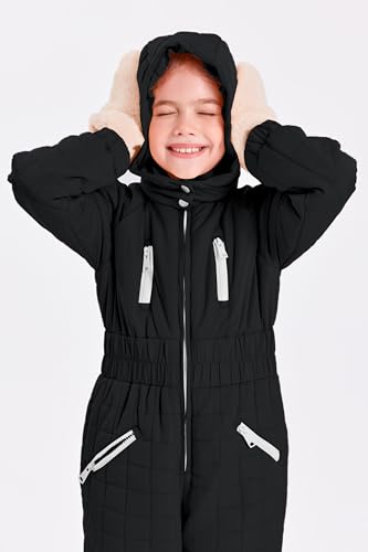 Image of Haloumoning Kid Snowsuit Girls Hooded Waterproof Insulated Ski Suit