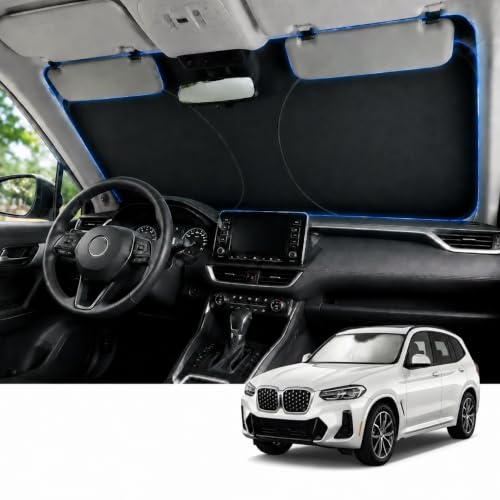 Image of Proadsy Custom Fit 2025-2026 BMW X3 Windshield Sun Shade, Blocks Heat