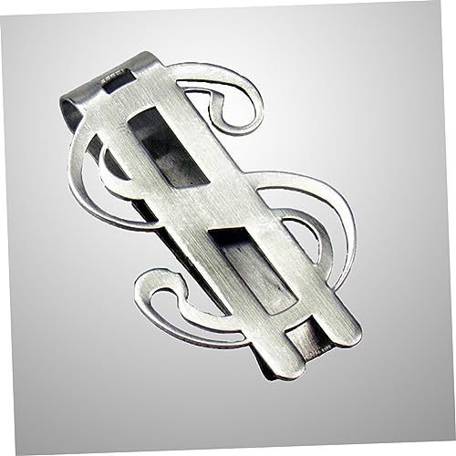 1pc Stainless Steel Money Clip Sign Shape Cash Clip Metal Money Holder4
