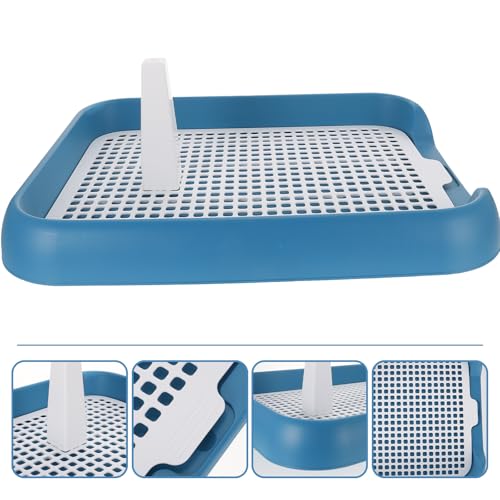 Indoor Dog Potty Tray - Mesh Dog Training Toilet Plastic Potty Tray Puppy Toilet -Slide - Mesh Training (Blue) - Image 5