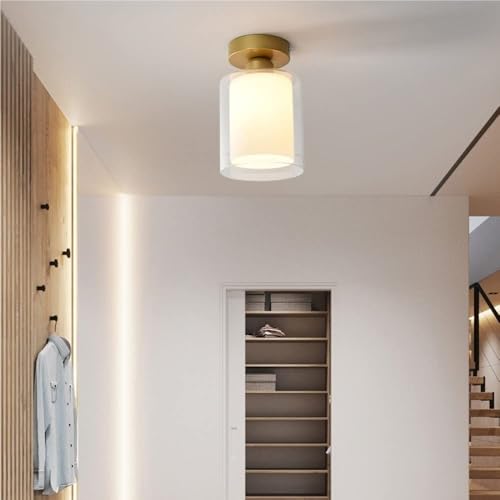 Chambre et couloir sombre solution plafonnier minimaliste verre E27 - 3