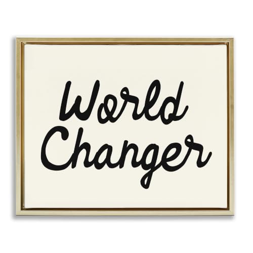 World Changer Cursive Calligraphy, 24 x 30 Inch Canvas in Floater Frame