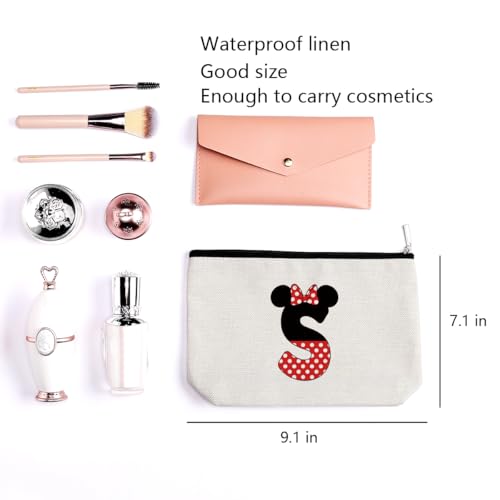 Cute Cartoon Mouse Gifts Initial A-Z Personalized Makeup Bag Monogrammed Cosmetic Bags Magic Mouse Stuff Funny Mouse Themed Gifts Mouse Lover Gifts Wizard Gifts Birthday Gifts for Women Girls (S)2