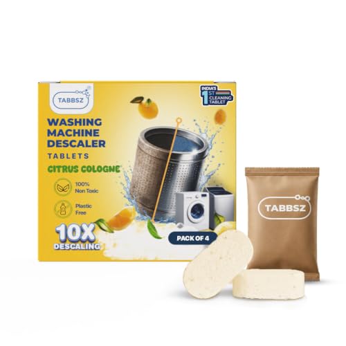 Image of Washing Machine Descaler and Cleaner Tablets 2 Month supply| | Eco-Friendly & Non-Toxic Plant-Based Descaling | 10X Cleaning | Protects Drum & Removes Limescale | Citrus Cologne - Pack of 4