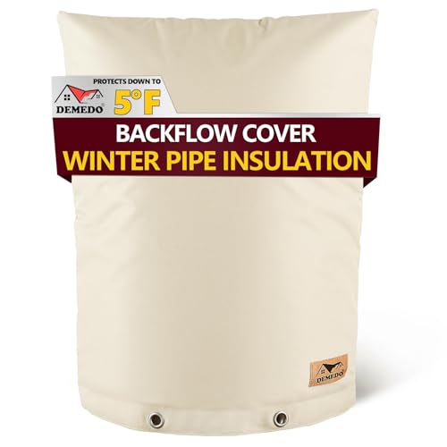 Backflow Preventer Insulation Cover - Water Pipe Insulation Sprinkler Cover for Outside - Insulated Backflow Cover Pouch for Irrigation Back Flow Valve in Winter or Sun Exposure (16 W x 20 H Sand)