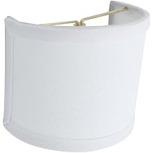 Upgradelights 4.5 Inch Half Barrel Wall Sconce Shield Lamp Shade White Linen