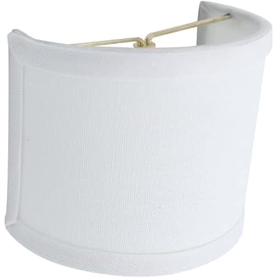 Upgradelights 4.5 Inch Half Barrel Wall Sconce Shield Lamp Shade (White Linen)