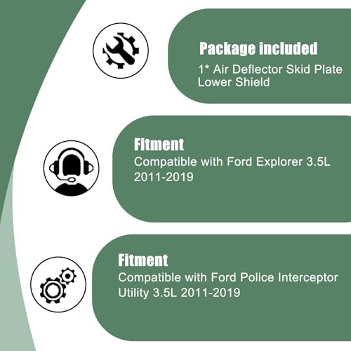 Image of FB5Z7810494A Skid Plate Shield Lower Air Deflector Compatible with 2011-2018 2019 Ford Explorer