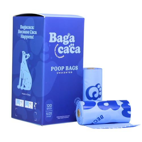 Bagacaca Eco-Friendly Dog Poop Bags – 120 Unscented Cornstarch Bags
