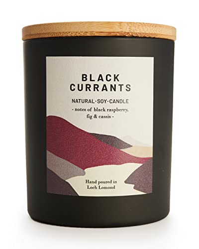 Image of Ocoee House | Luxury Scented Soy Wax Candles. Hand Poured in Loch Lomond, Scotland. Organic & Vegan (+8 Scent Options, x2 Sizes) Black Currants, Single Wick - 450g