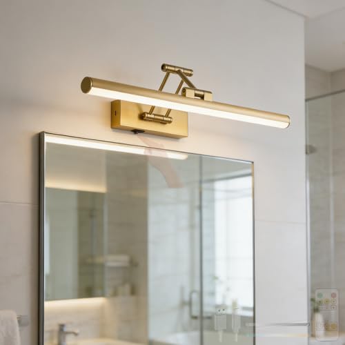 Aplique de pared LED regulable con mando para iluminar el espejo del baño con rotación de 270°