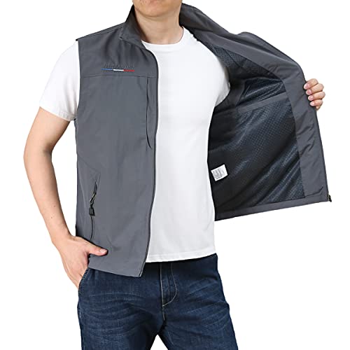 Prijouhe Mens Outwear Running Vest Lightweight Sleeveless Multi Pockets Fishing Safari Photo Golf Vests Jacket #TOP2