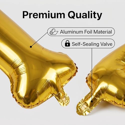 Image of Number 10 Balloon Foil Mylar Balloons for Birthday Party Decoration (Gold, 16 Inch)
