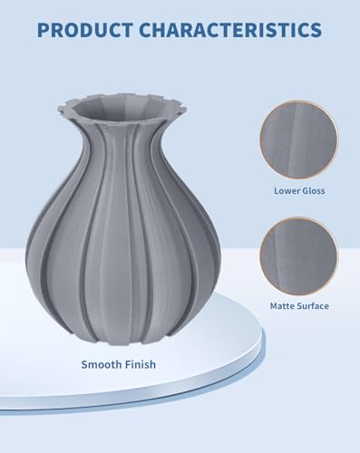 Image of DURAMIC 3D Matte PLA Filament 1.75mm Gray, 1kg Cardboard Spool Matte Finish 3D Printer Filament PLA 1.75mm Dimensional Accuracy 99% + /- 0.03 mm, Printing with FDM 3D Printer, Easy to Remove Support
