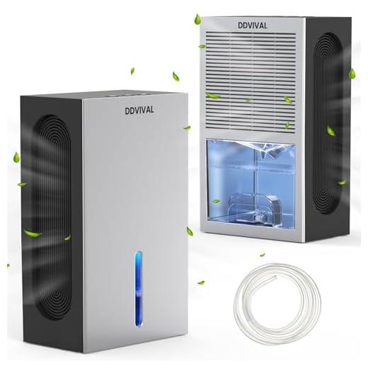 Desumidificadores para sala de casa, desumidificador silencioso com mangueira de drenagem e 2 modos de funcionamento, luz LED de 7 cores, portátil, pequenos desumidificadores para quarto, banheiro,