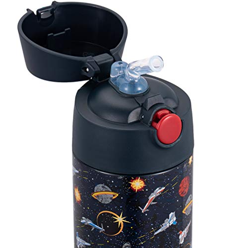 Snug Kids Water Bottle - Insulated Stainless Steel Thermos With Straw (Girls/Boys) - Space Wars, 17Oz #TOP2