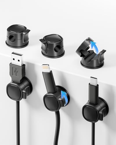 Image of 360° Rotatable Spring Cable Holder Clips - No-Residue Wire Keeper