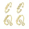 LOLIAS 4/6 stuks roestvrij staal angst spinning ringen met parelband ring voor Anxiety dunne stapelbare ringen voor…