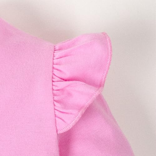Image of LYSMuch 7-14Y Girls Ruffle Long Sleeve Shirt Kids Crewneck Basic Blouse Casual Tee