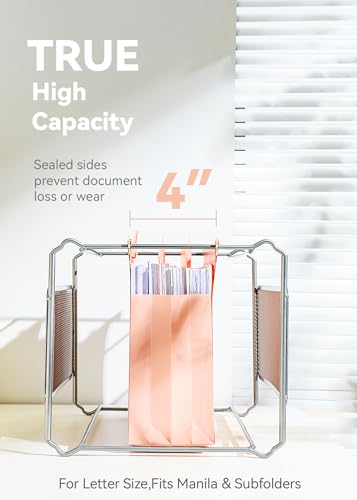 SortRax Pastas de arquivo suspensas de plástico de alta capacidade, cores pastel, bolso expansível d
