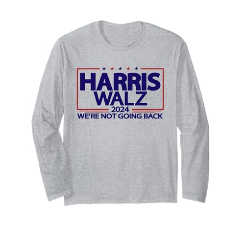 Harris Walz 2024 No volveremos Kamala Harris VP Walz Manga Larga