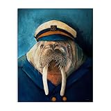 Stupell Industries Sailor Captain Walrus Canvas 24×30