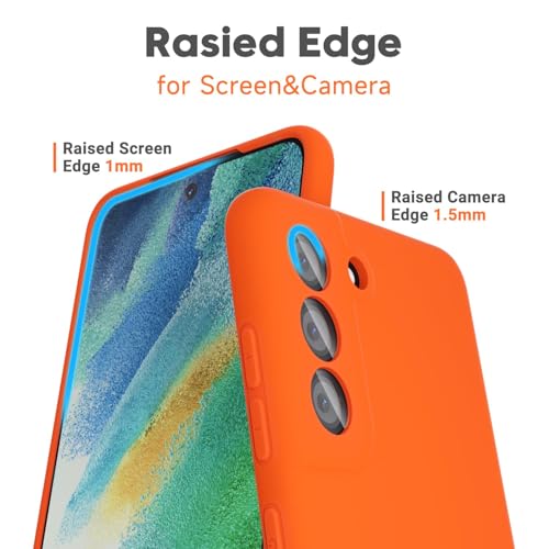 LoeoeL for Samsung Galaxy S21 FE Phone Case Silicone, Fluorescent Neon Orange Bright Color Matte TPU, Minimalist Ultra Thin Slim Soft Rubber Gel Girly Cute Case for Women Men, Camera Cover Protection by LoeoeL - Used condition - Image 4